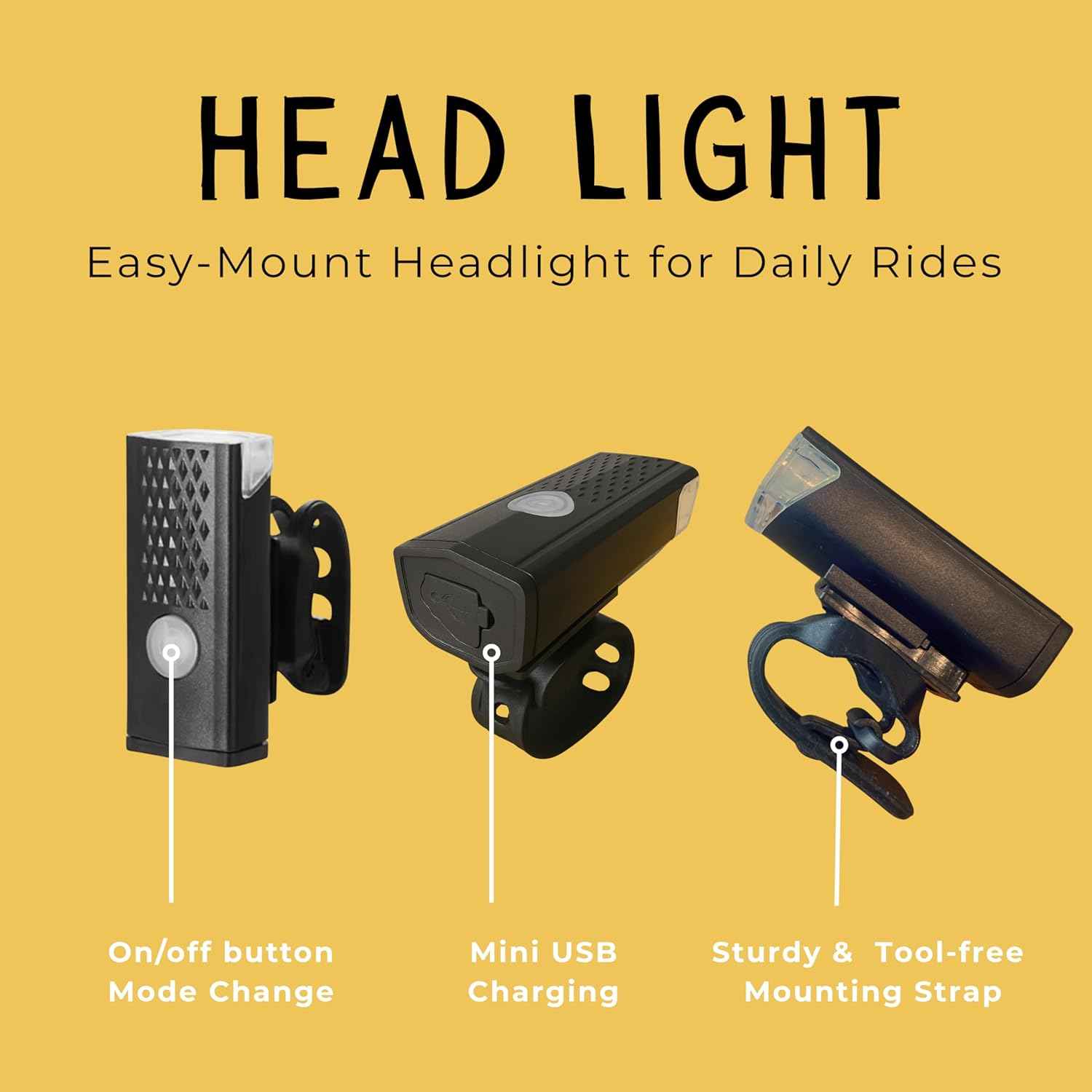 VivBike Rechargeable Bike Lights Set – Practical Gift for Daily Commuters and College Students