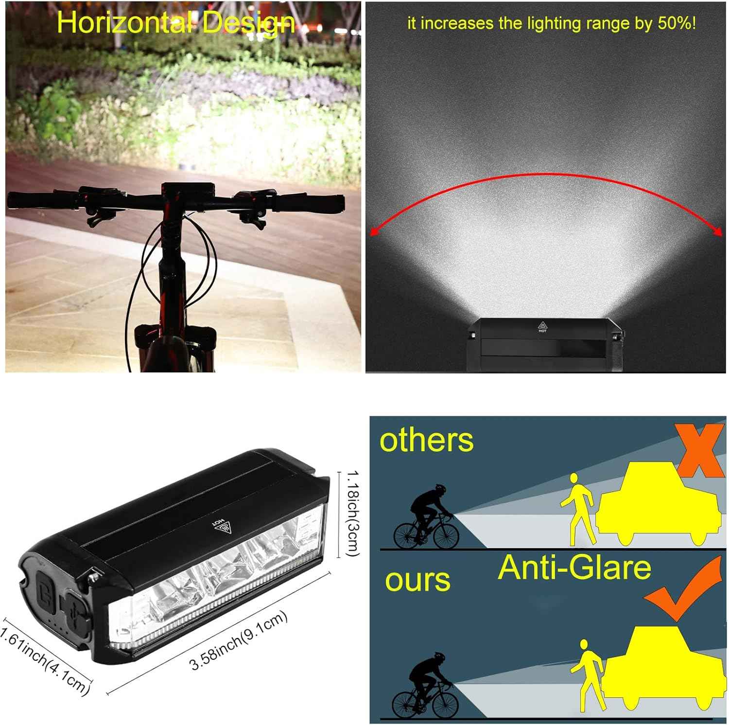 Luminoak Mountain Bike Light – High Beam Off-Road Bicycle Headlight Set for Rugged Trails and Forested Paths