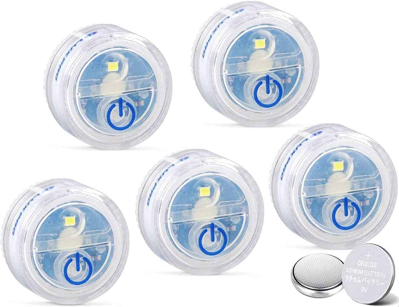 LUXPRO LED Puck Lights – Cool-Running Flameless Nightlights for Kids Rooms and Hallways, 5 Pack