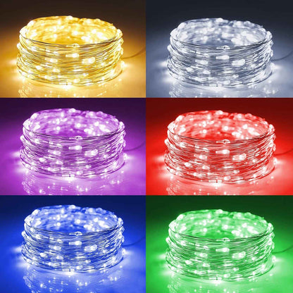 WATERGLIDE Thin Wire Fairy Lights – 7 ft Subtle LED Strand for Intentional Minimalist Bedroom Decor, Warm White