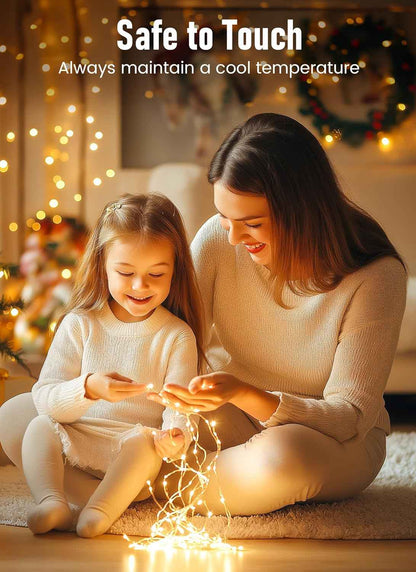 Minetom Cool-Touch Fairy Lights – Safe Nursery & Toddler Bedroom Lighting, 33ft Battery Operated String for Playroom Canopy