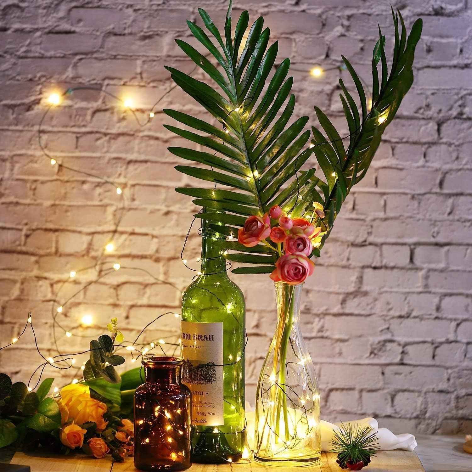 LumioGlow Starry String Lights – Submersible Green Wire Fairy Lights for Bedroom Canopy Decor and Aesthetic Mason Jar Centerpieces