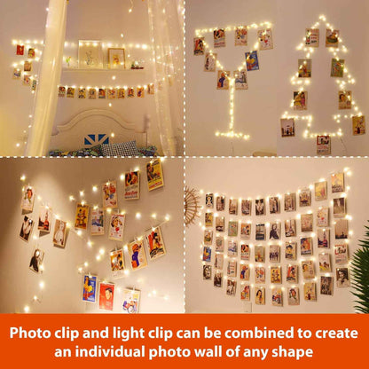HXWEIYE 120LED Photo Clip String Lights – Sentimental Birthday Gift for Her with Polaroid Display and Warm Glow