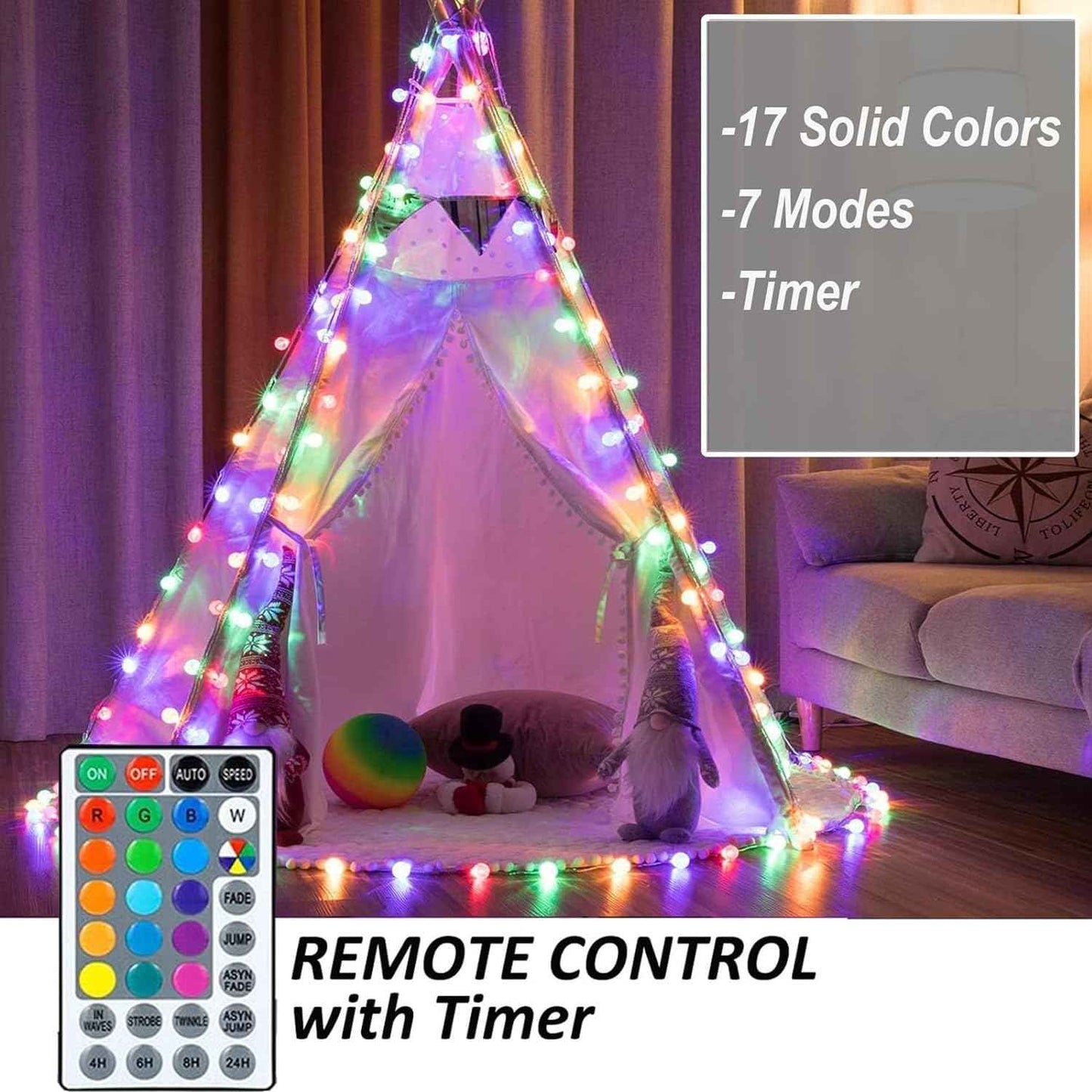 Mocalido Globe String Lights – 50ft Cool-Touch LED Lights for Kids Bedroom, Nursery, and Playroom Decoration