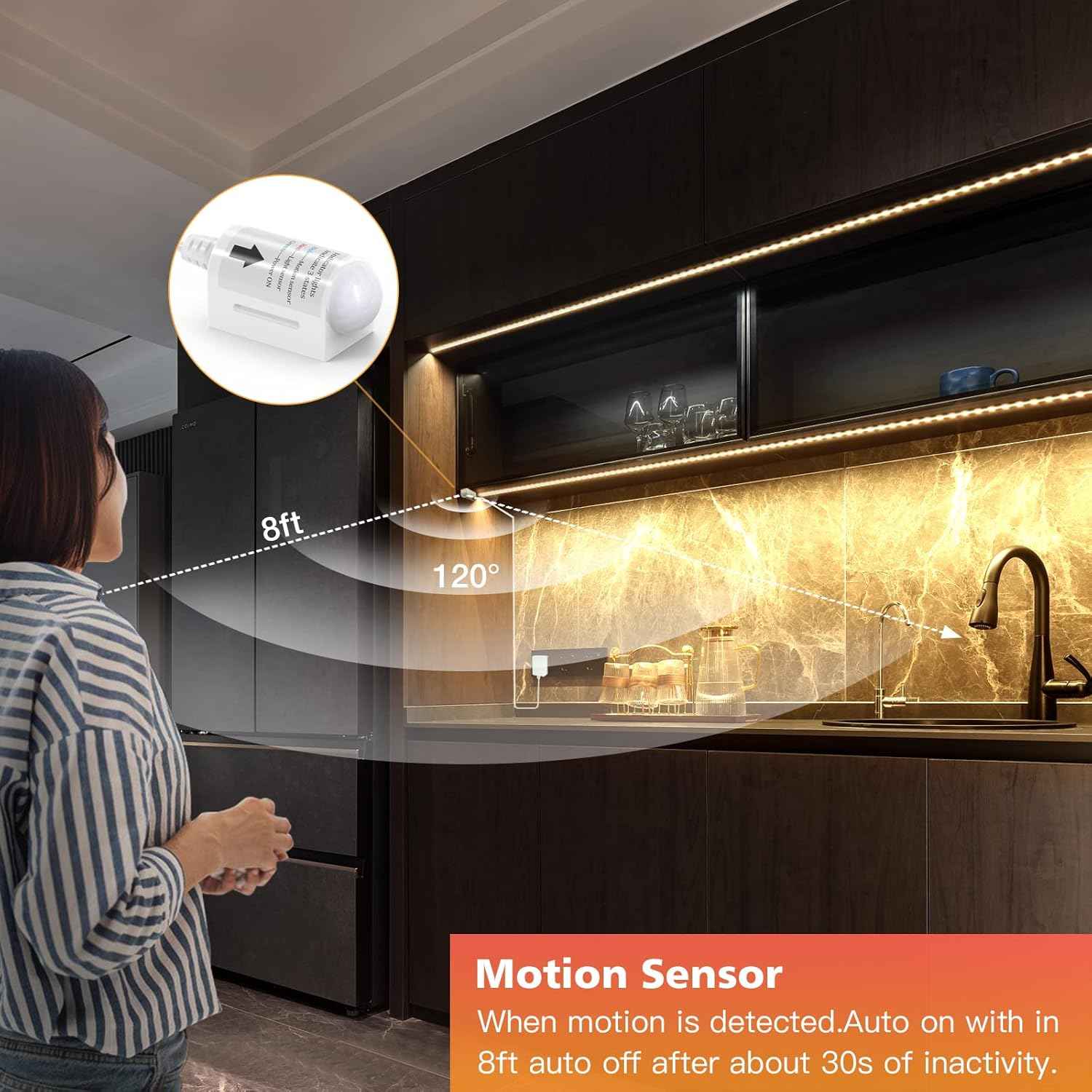 WOBANE Motion Sensor LED Strip – Thoughtful Housewarming Gift for New Homeowners and Apartment Dwellers