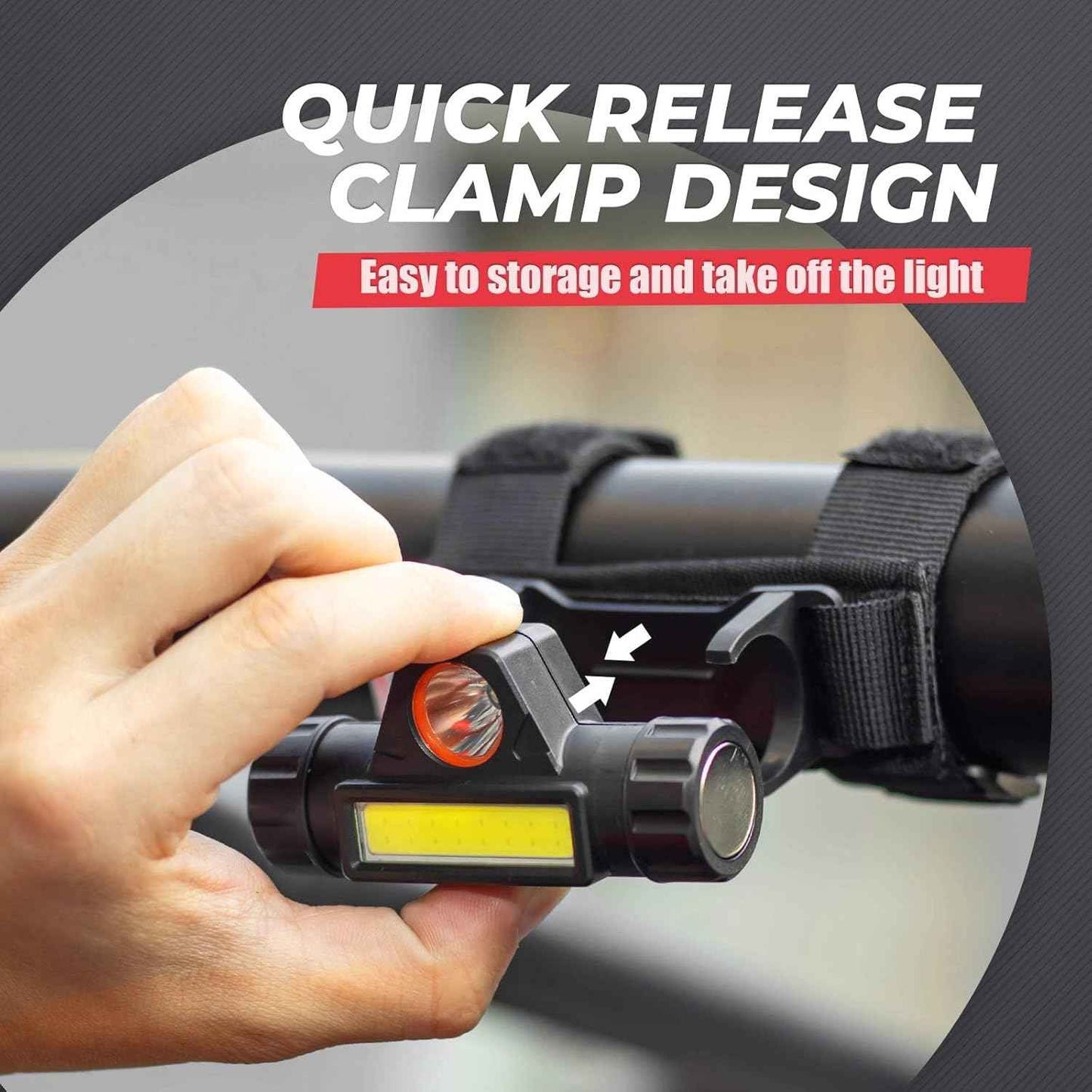 KEMIMOTO Roll Bar Dome Light Safer Hands Free Illumination for UTV ATV Night Riding and Mobility Scooter Visibility 1.5-2.0 in