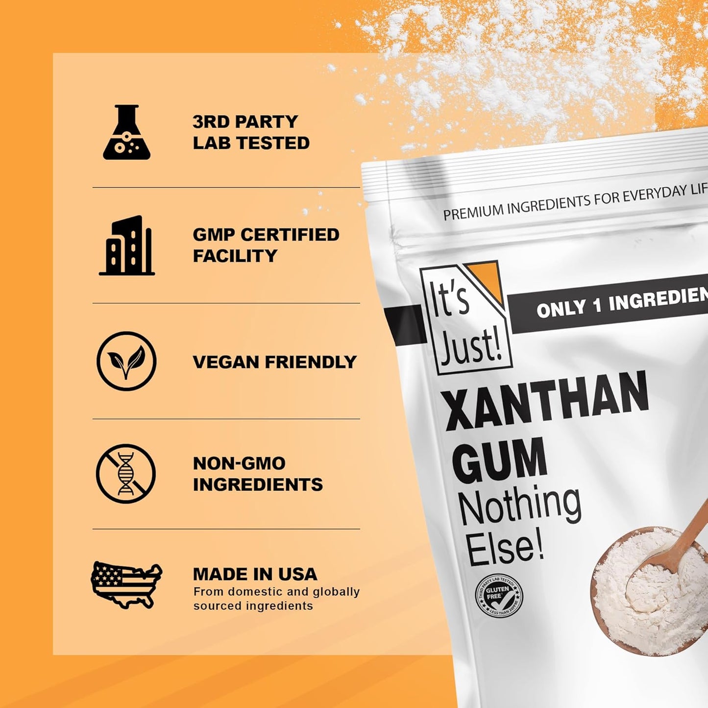 It's Just - Xanthan Gum for Clean-Pantry Kitchens, Single-Ingredient Gluten-Free Thickener
