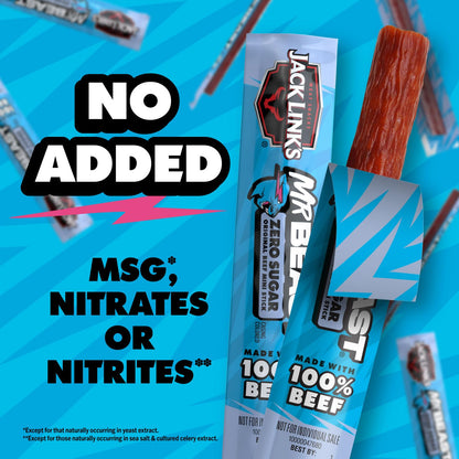 Jack Link's x MrBeast Zero Sugar Mini Beef Sticks – 6g Protein School Lunchbox Snack for Kids, 12 Individually Wrapped Sticks