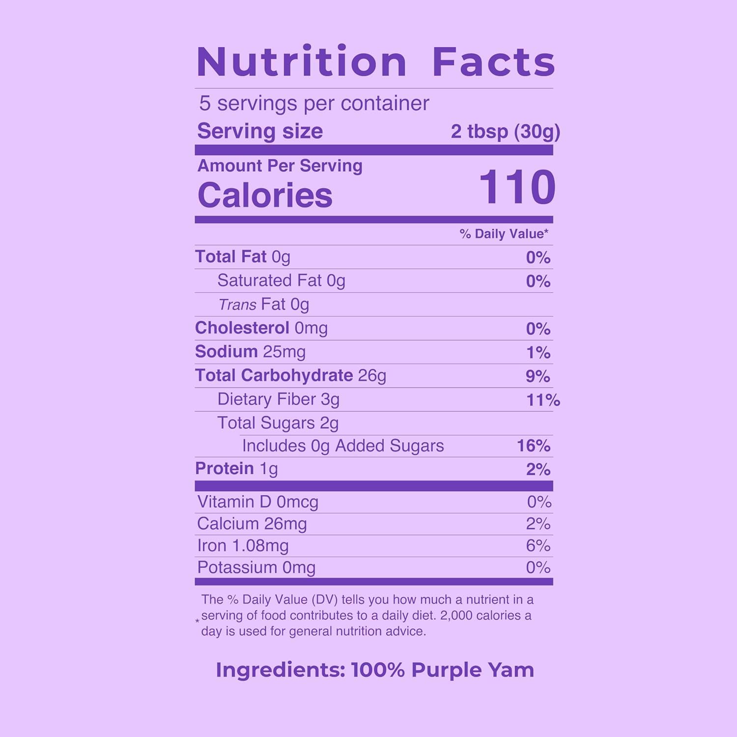 Jans Ube Powder for Baking, 5 oz | Pure Single-Ingredient Yam for Wholesome Family Desserts