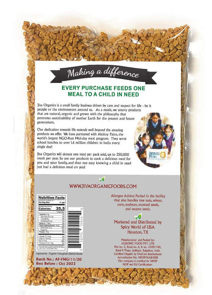 Jiva Organic Fenugreek Seeds 7 Ounce – Hormone-Balancing Methi Seeds for Nightly Wellness Rituals & Soothing Herbal Tonics