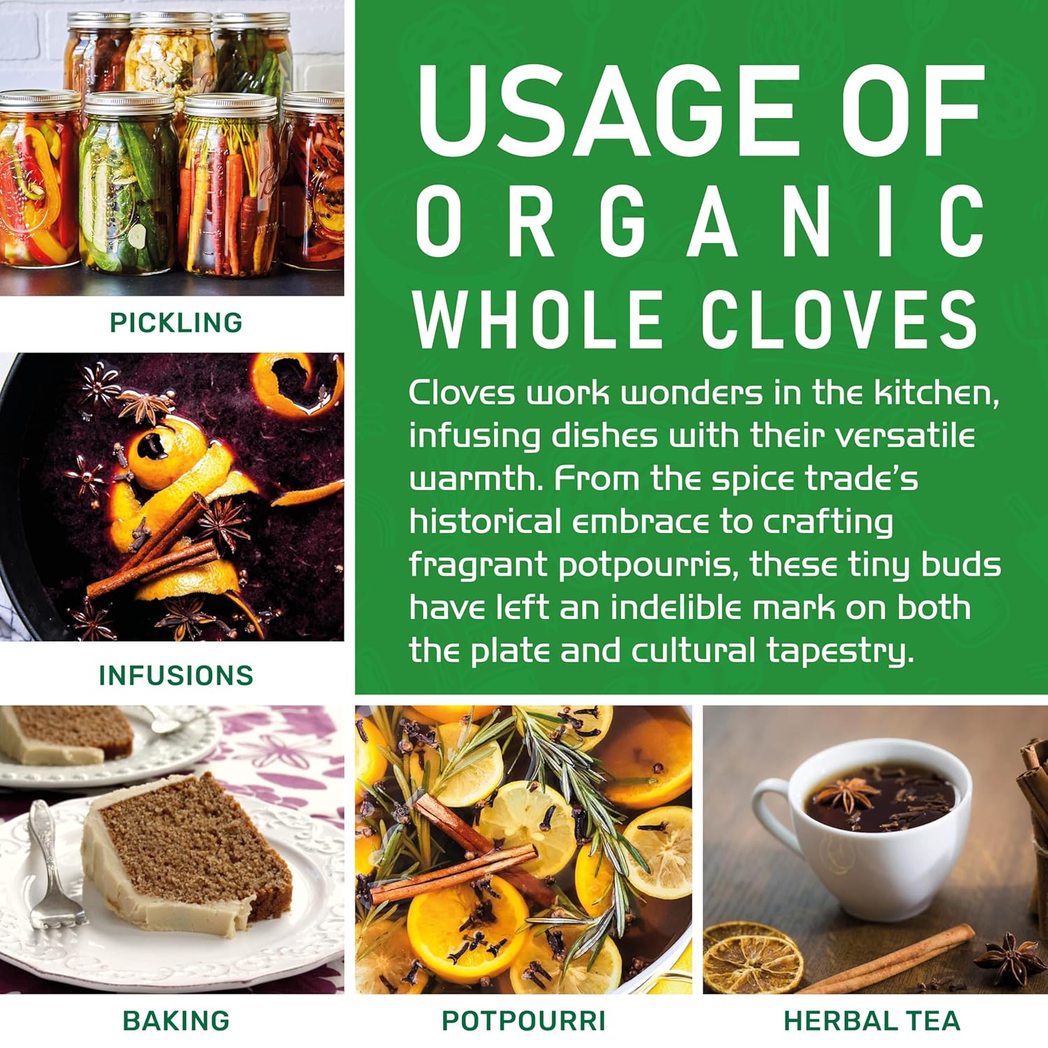 Jiva Organic Whole Cloves – Mindful Kitchen Spice for Bedtime Tea Rituals, 3.5 oz Resealable Pouch