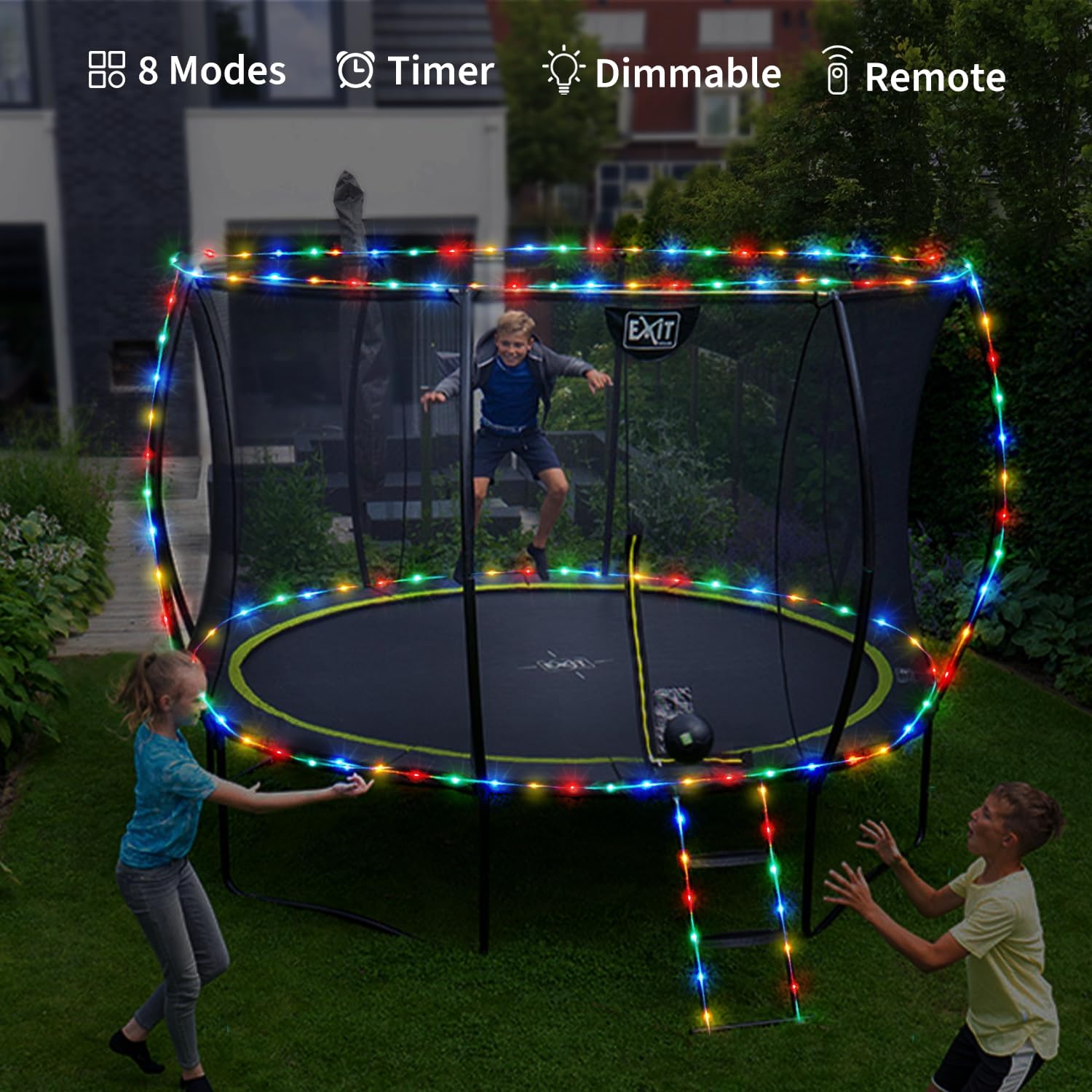 JMEXSUSS Battery Powered Rope Lights – Waterproof Patio and Camping String Lights with Remote and Timer