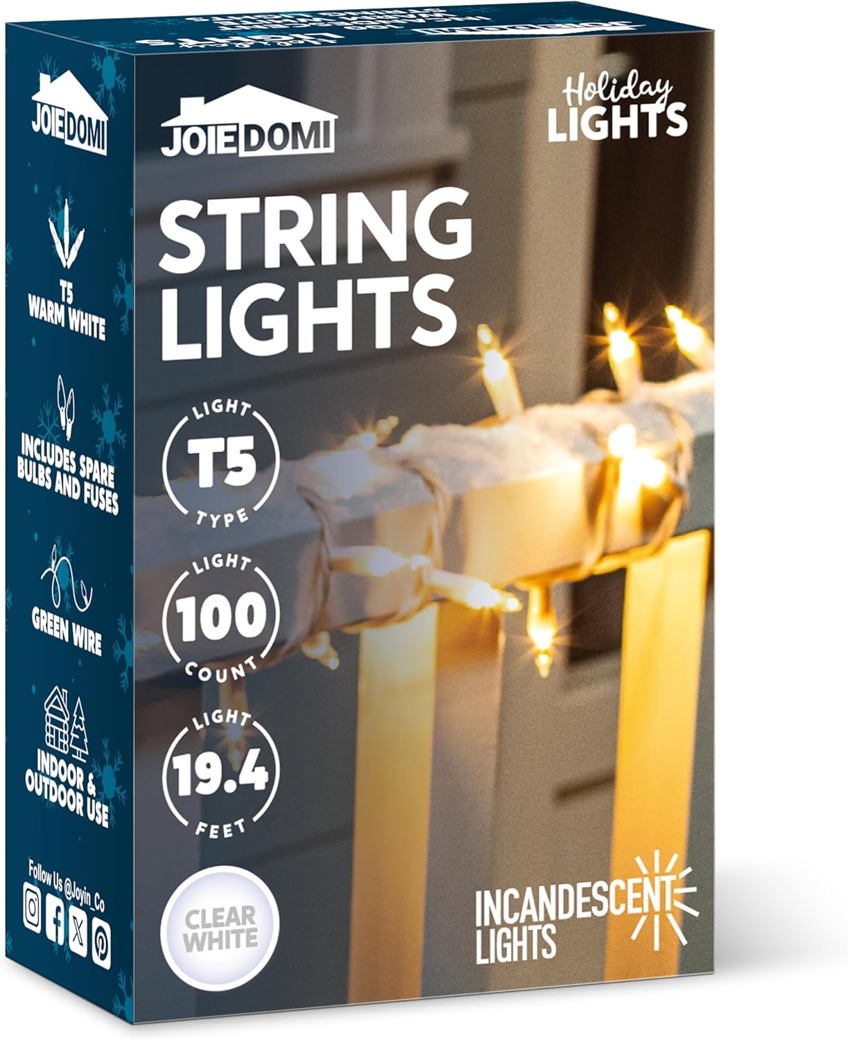 JOIEDOMI 100-Count Mini Fairy String Lights – Cozy Living Room & Bedroom Decor, 21.4FT Warm White Garland for Mantel and Headboard