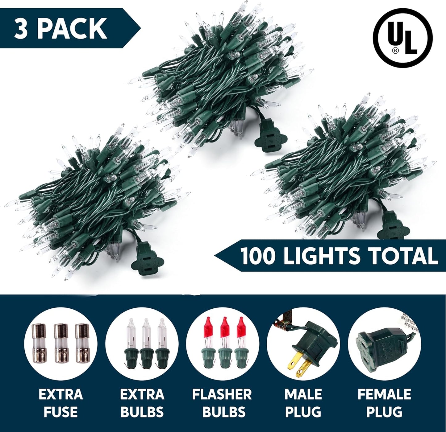 Joiedomi Clear Christmas String Lights Indoor – 300 Mini Bulbs Cozy Bedroom Decor with Warm 3000K Glow, Green Wire, 58.2 ft Lighted Length