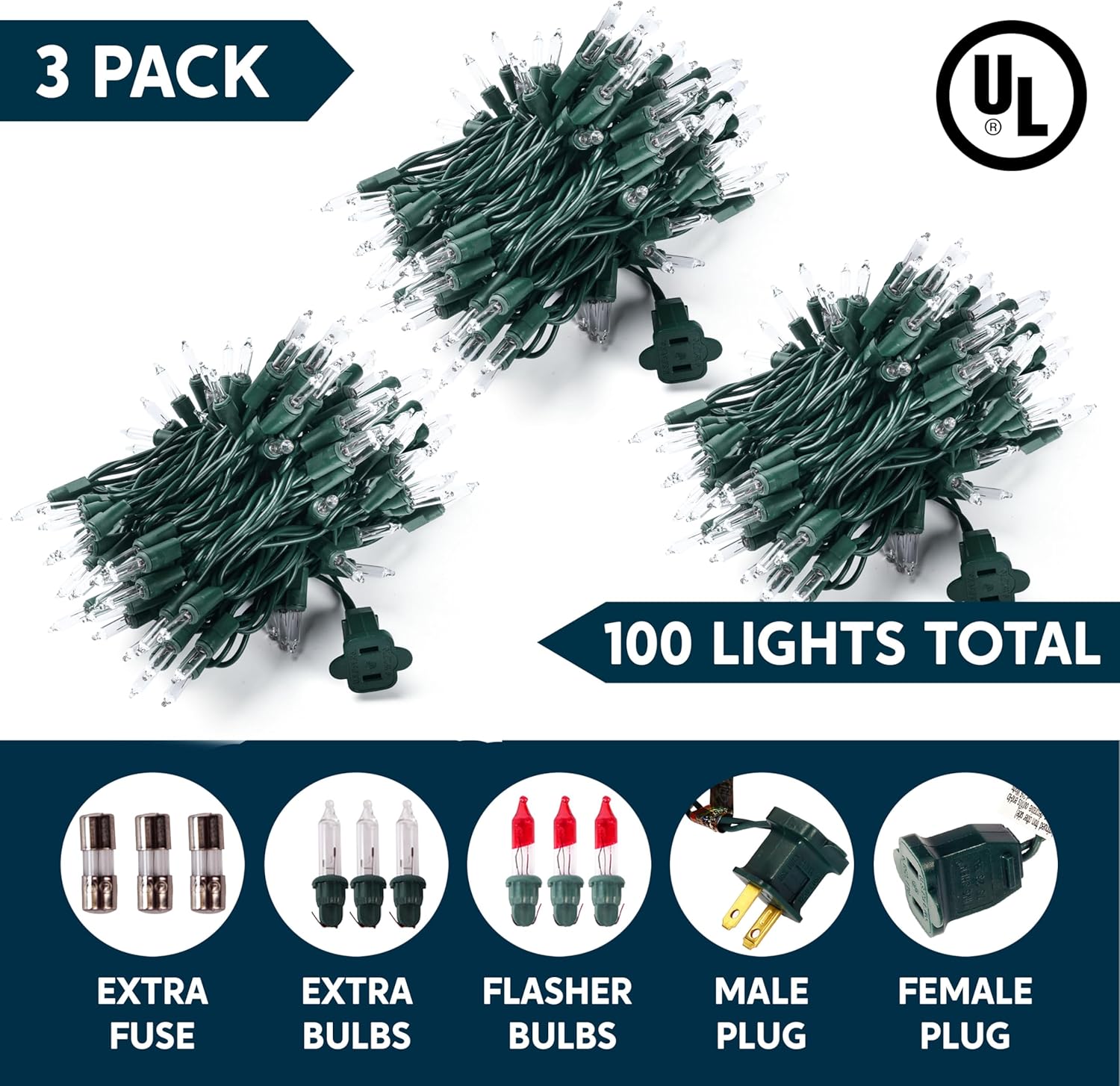 Joiedomi Clear Christmas String Lights Indoor – 300 Mini Bulbs Cozy Bedroom Decor with Warm 3000K Glow, Green Wire, 58.2 ft Lighted Length