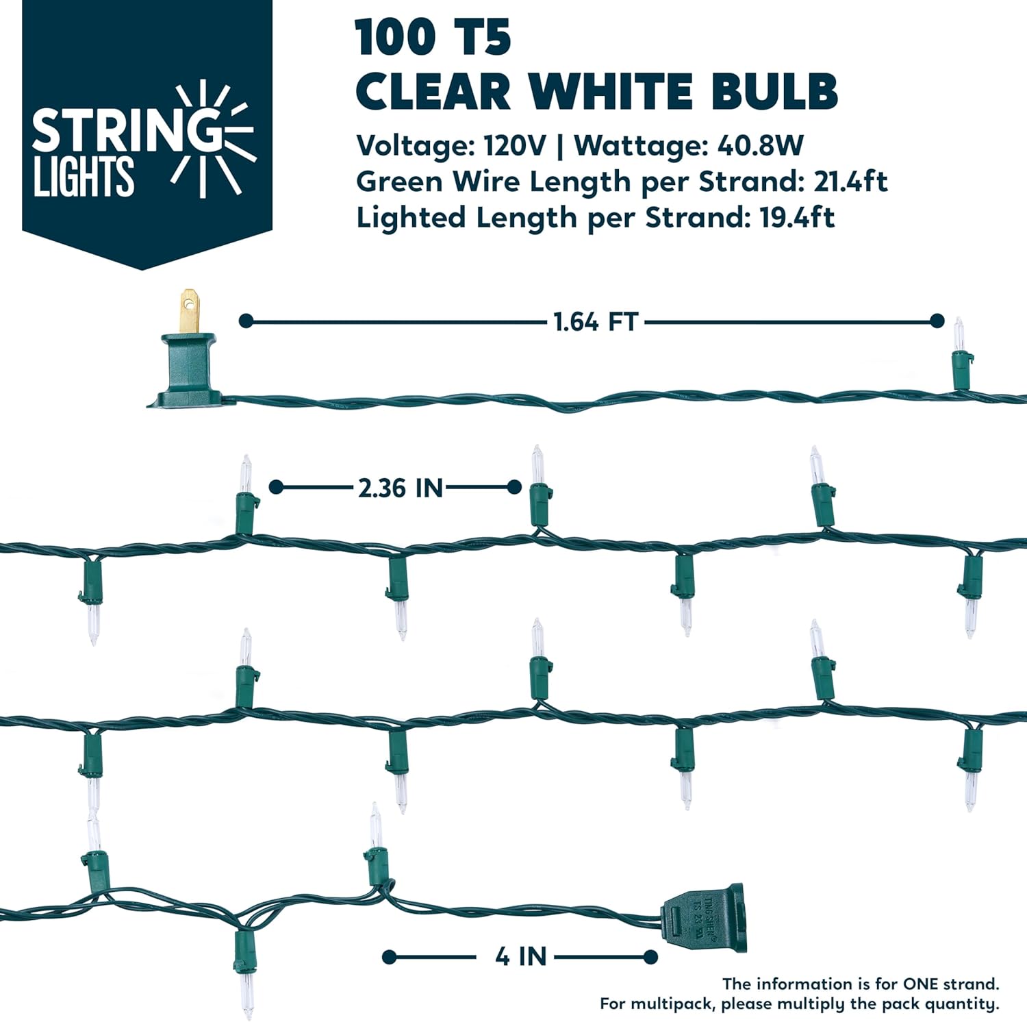 Joiedomi Clear Christmas String Lights Indoor – 300 Mini Bulbs Cozy Bedroom Decor with Warm 3000K Glow, Green Wire, 58.2 ft Lighted Length