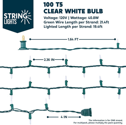 Joiedomi Clear Christmas String Lights Indoor – 300 Mini Bulbs Cozy Bedroom Decor with Warm 3000K Glow, Green Wire, 58.2 ft Lighted Length