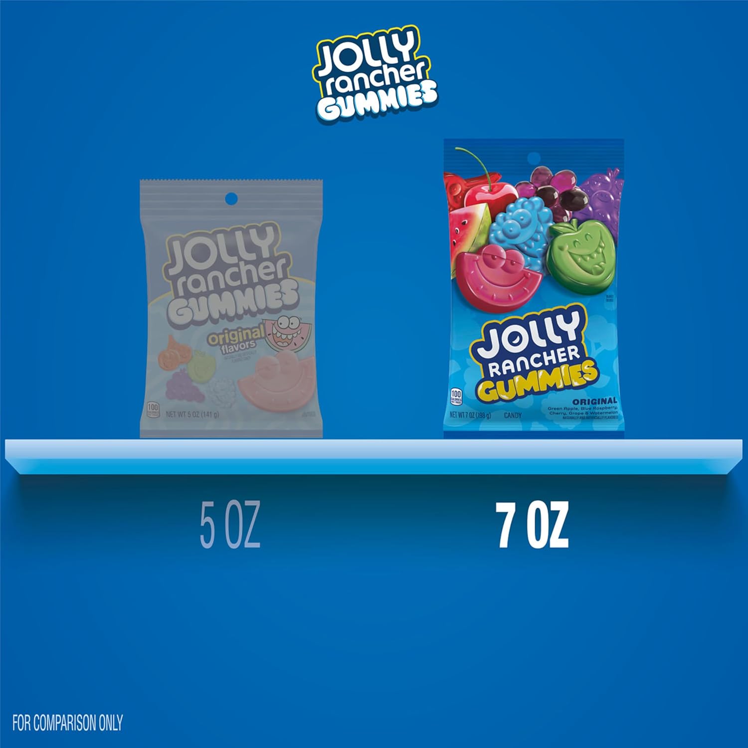 JOLLY RANCHER Gummies Assorted Fruit Flavored Candy Bag – Portable Snack for Camping Trips, Picnics, and Park Playdates