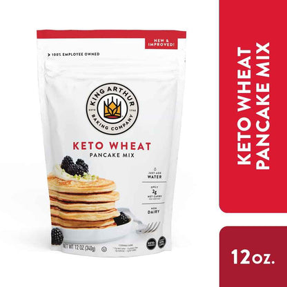 King Arthur Keto Wheat Pancake Mix - Family-Safe Low-Carb Breakfast for Picky Eaters, Non-GMO and Kosher Pancakes
