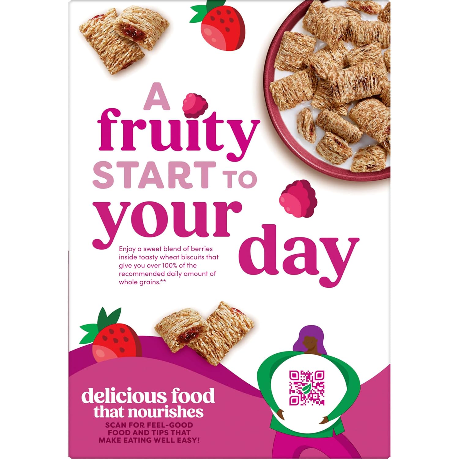 Kashi Berry Fruitful Organic Cereal – Morning Fiber Ritual for Wellness-Focused Adults, 17.2oz Resealable Box