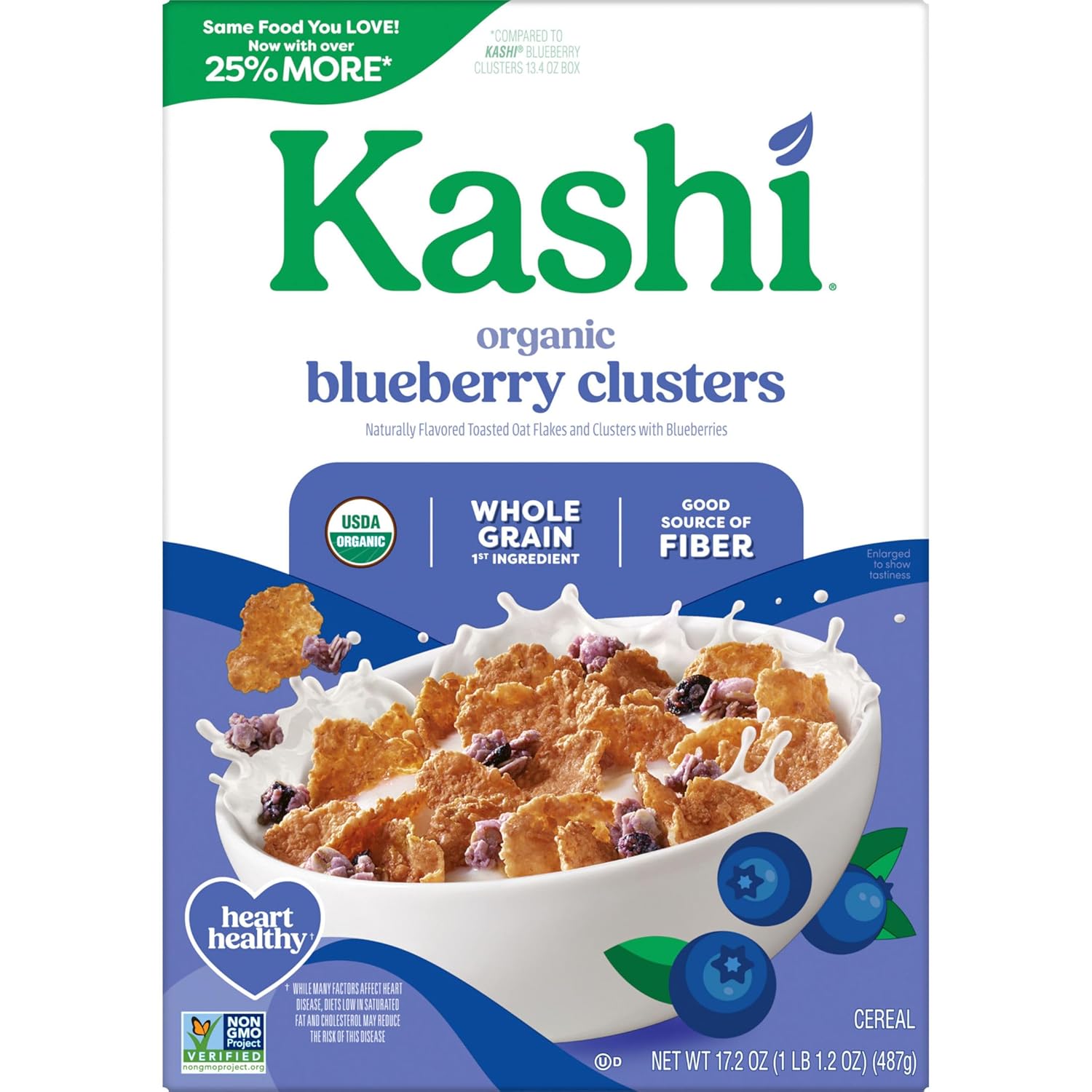 Kashi Blueberry Clusters Cereal – Morning Wellness Routine Staple, Whole Grain Fiber for Mindful Breakfasts
