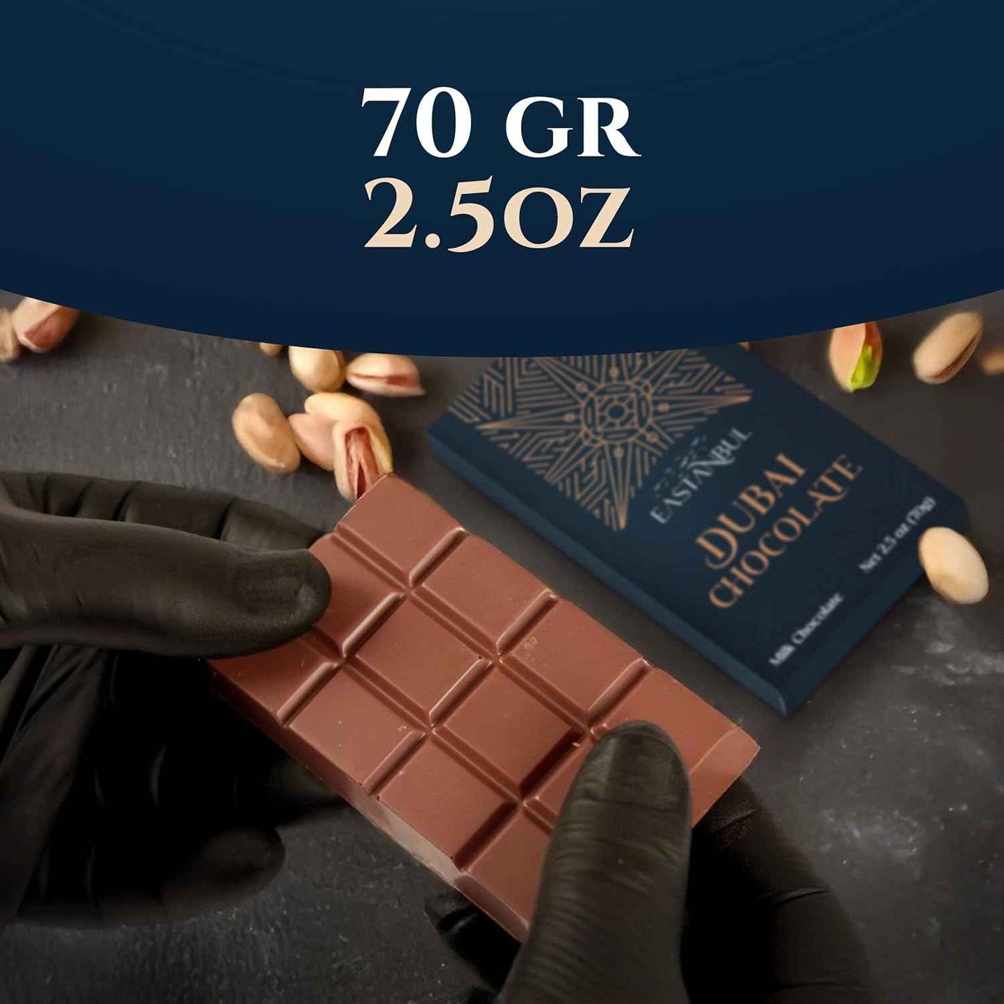 Eastanbul Pistachio Kunafeh Chocolate Bar – Elegant Housewarming Gift for Women and Mom, Viral Middle Eastern Candy