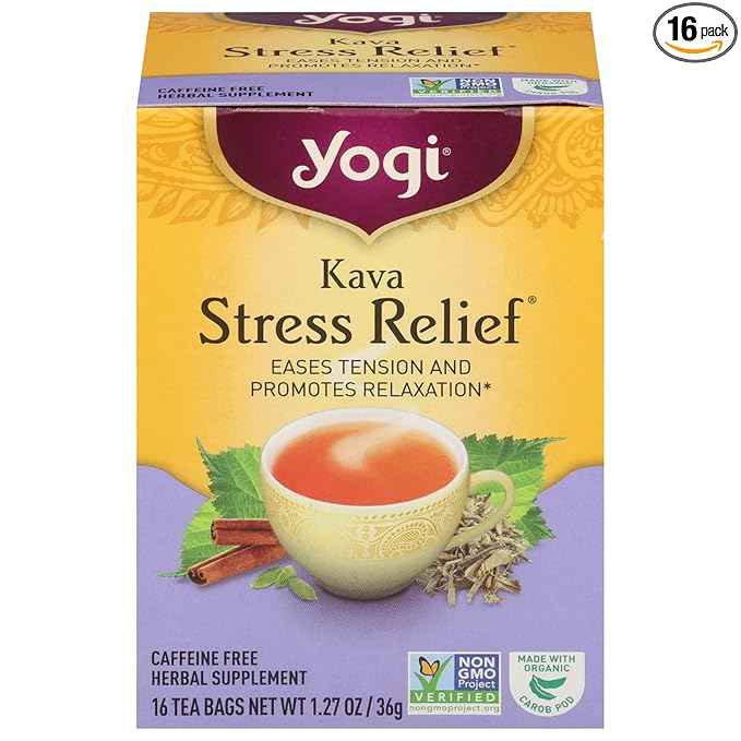 Yogi Tea Kava Stress Relief – Valentine's Day Gift for Her, Relaxing Herbal Tea to Unwind Together