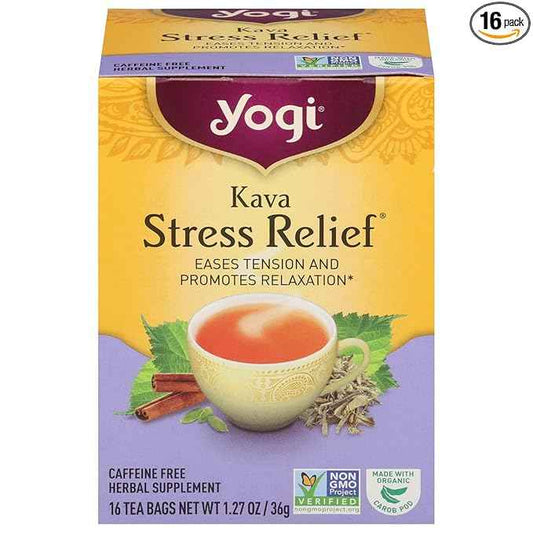 Yogi Tea Kava Stress Relief – Valentine's Day Gift for Her, Relaxing Herbal Tea to Unwind Together