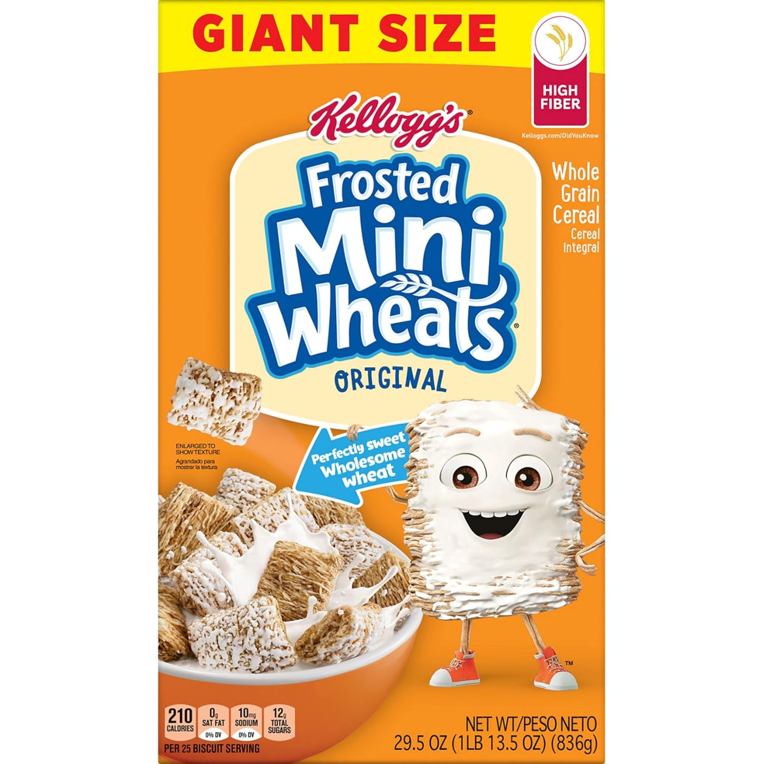 Kellogg’s Frosted Mini-Wheats – Grab-and-Go Office Desk Snack for Focused Workdays, 29.5oz Giant Box