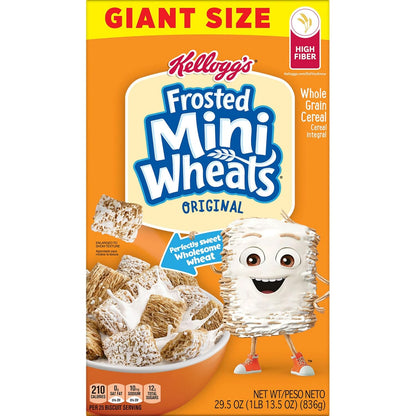Kellogg’s Frosted Mini-Wheats – Grab-and-Go Office Desk Snack for Focused Workdays, 29.5oz Giant Box