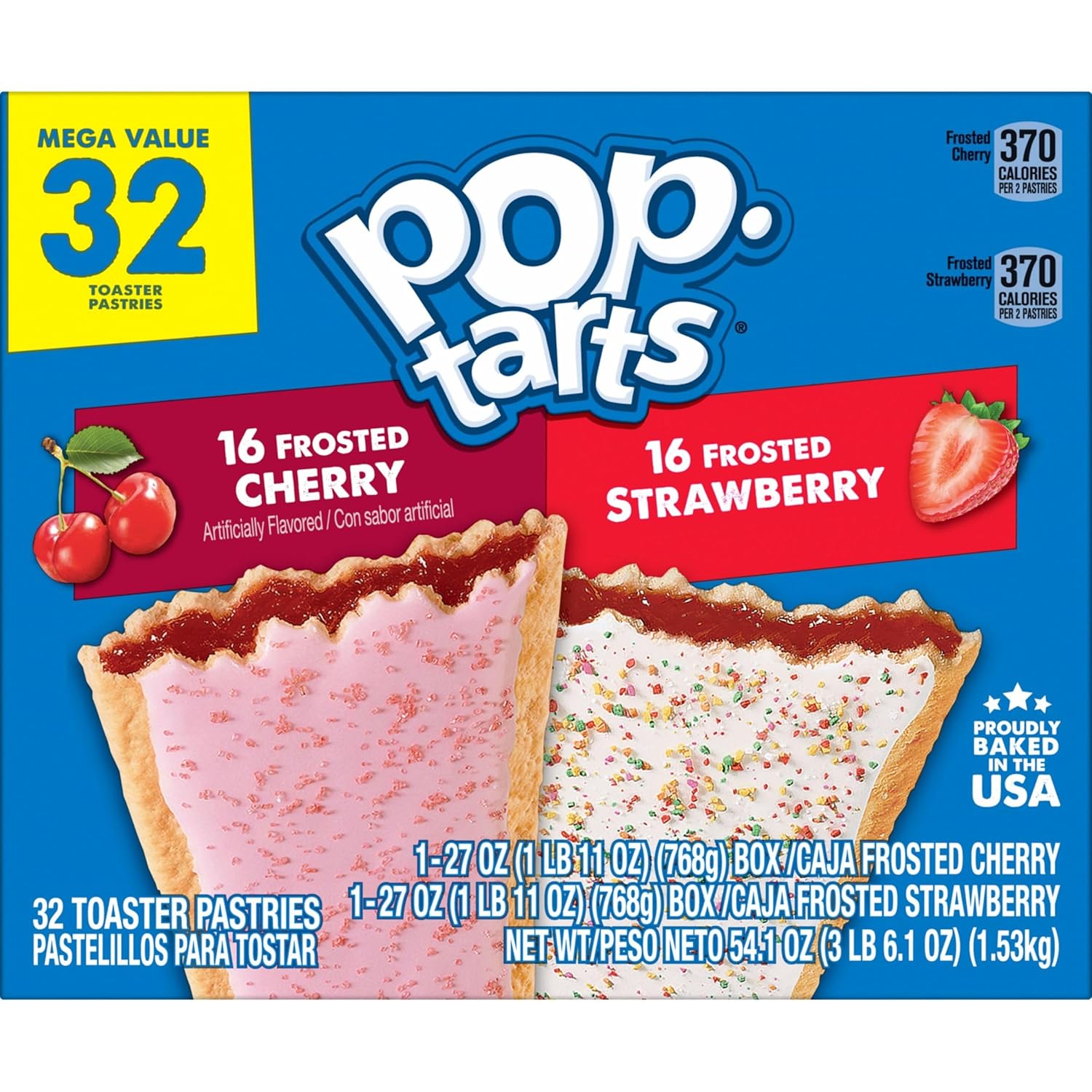 Kellogg's Pop-Tarts Variety Pack – Grab-and-Go Pastry for Road Trips and Hotel Nights, 32 Individually Wrapped Ct