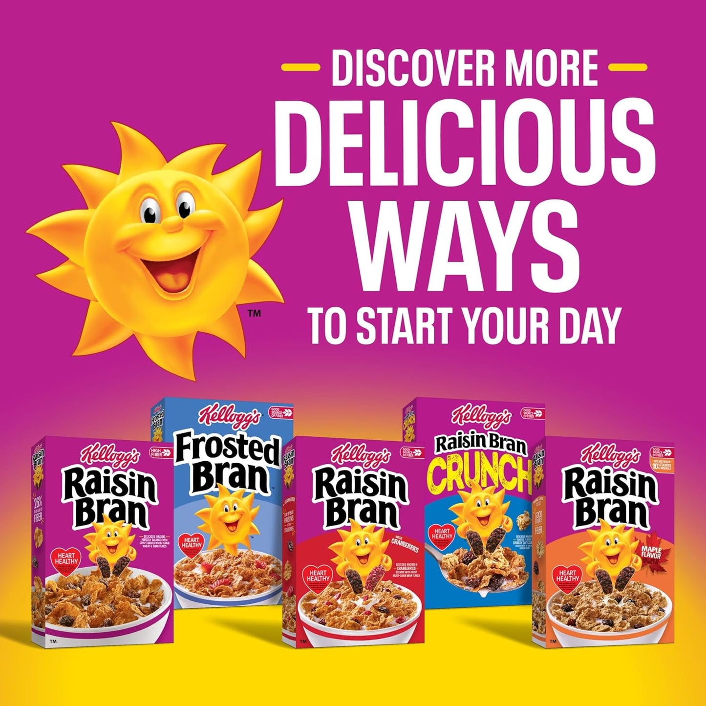 Kellogg's Raisin Bran Crunch Cereal – Ready-to-Eat Bran Cereal for Quick Home Office Mornings, 24.5 oz Box