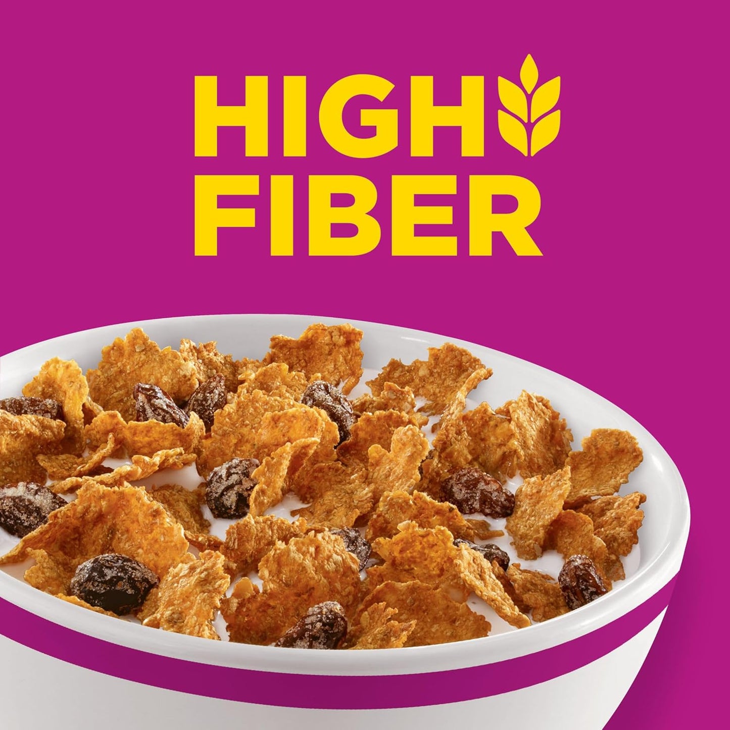 Kellogg's Raisin Bran Family Breakfast Cereal, Sweet Raisin Bowl Kids Love for Lunchbox Mornings