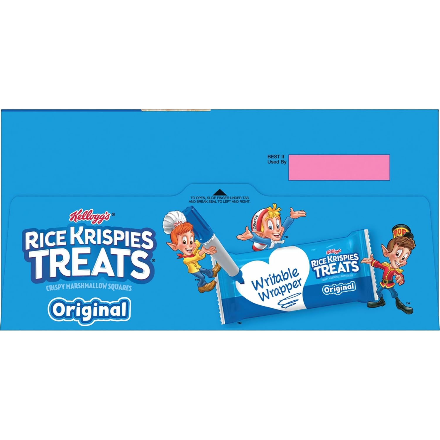 Kellogg's Rice Krispies Treats Crispy Marshmallow Squares – Desk Drawer Snack for Home Office Afternoon Pick-Me-Up, 12.4oz Box