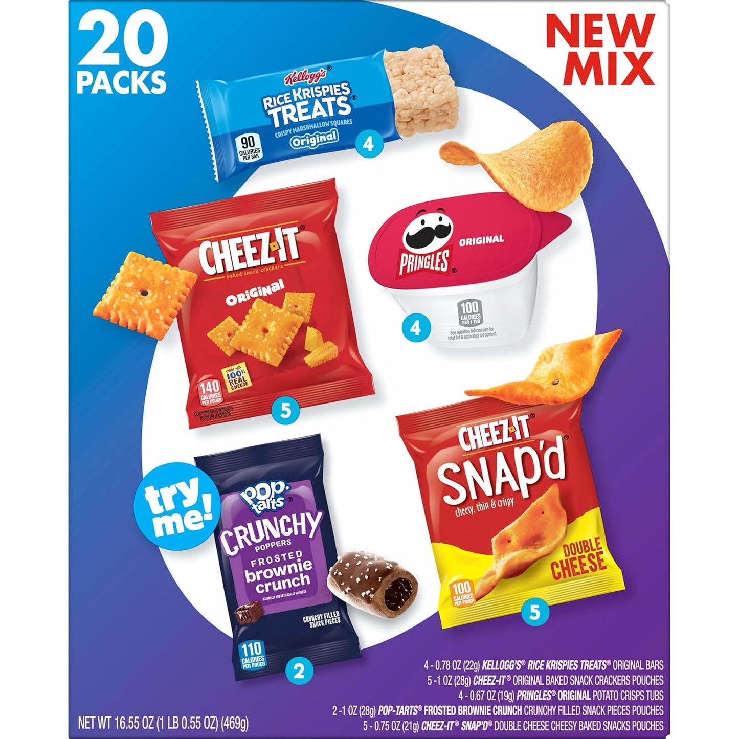 Kellogg's Snack Variety Pack – Kids School Lunch Box Favorites, 20 Single-Serve Pouches and Cups