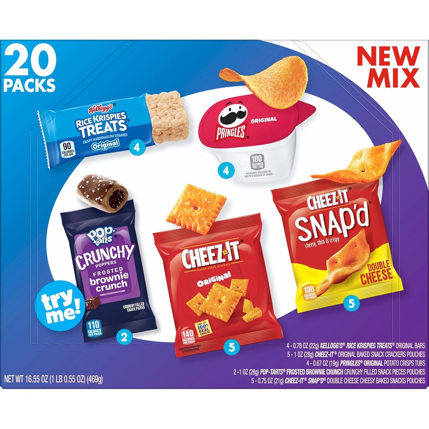 Kellogg's Snack Variety Pack – Kids School Lunch Box Favorites, 20 Single-Serve Pouches and Cups