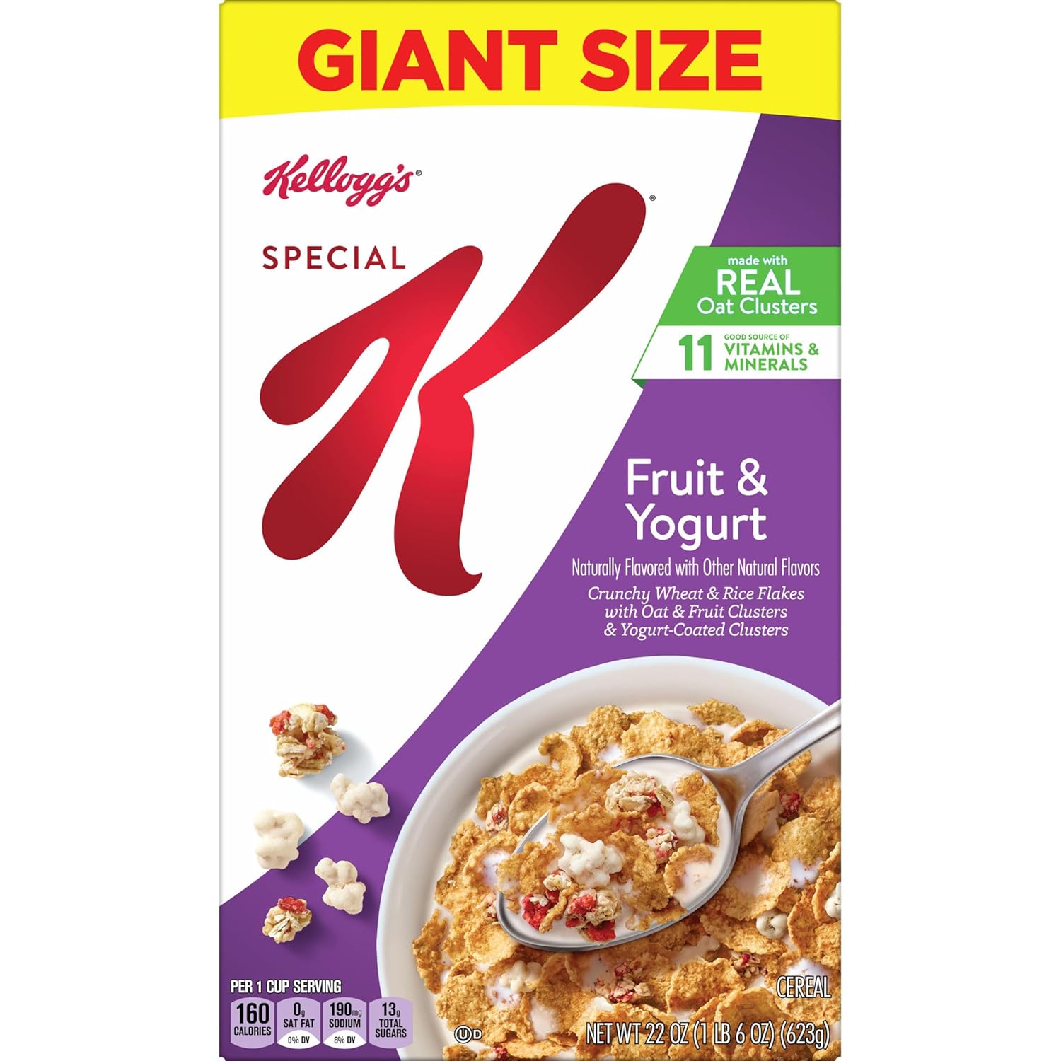 Kellogg's Special K Fruit and Yogurt Cereal – Family Breakfast Bowl Cereal for Shared Morning Meals, 22oz Giant Box