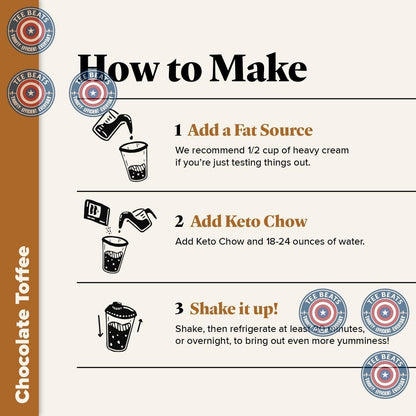 Keto Chow Chocolate Toffee – Clean Label Keto Shake Powder for Intentional Low-Carb Kitchens