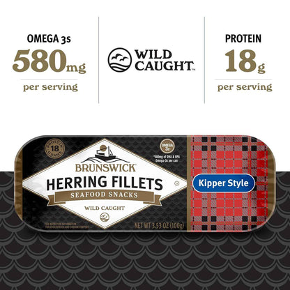 Brunswick Golden Smoked Herring Fillets – No-Prep Canned Seafood for Campsite and Trail Lunches