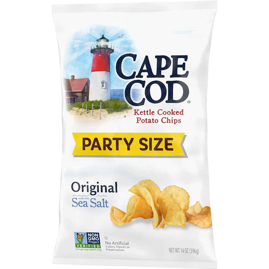 Cape Cod Potato Chips Sea Salt Kettle Chips – 14 oz Kid-Friendly Shareable Snack for Lunchboxes and Road Trips