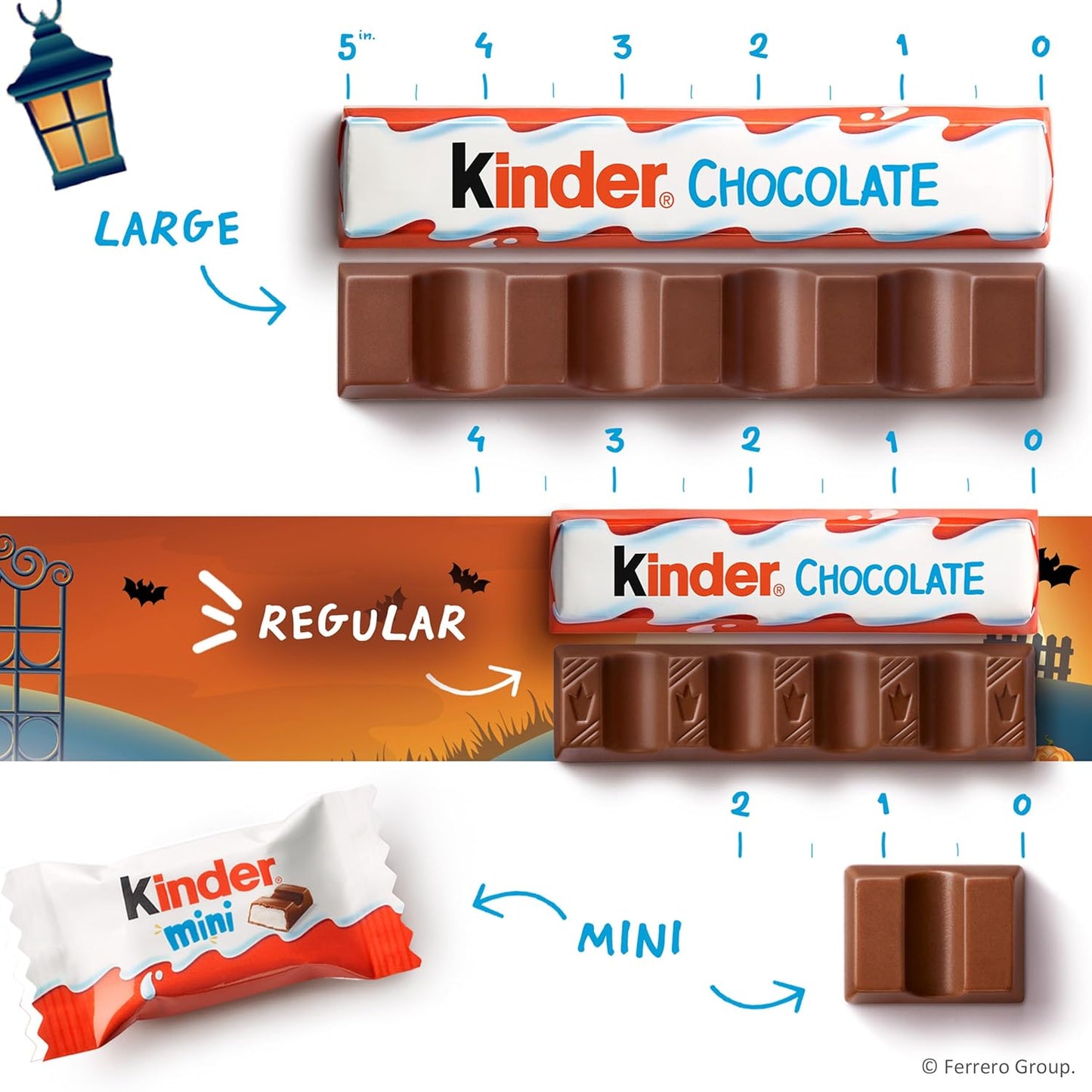 Kinder Chocolate Snack Size Bars – Travel Friendly Individually Wrapped Milk Chocolate for Road Trips, Picnics, and Car Cup Holders, 20 Count, 8.8 oz