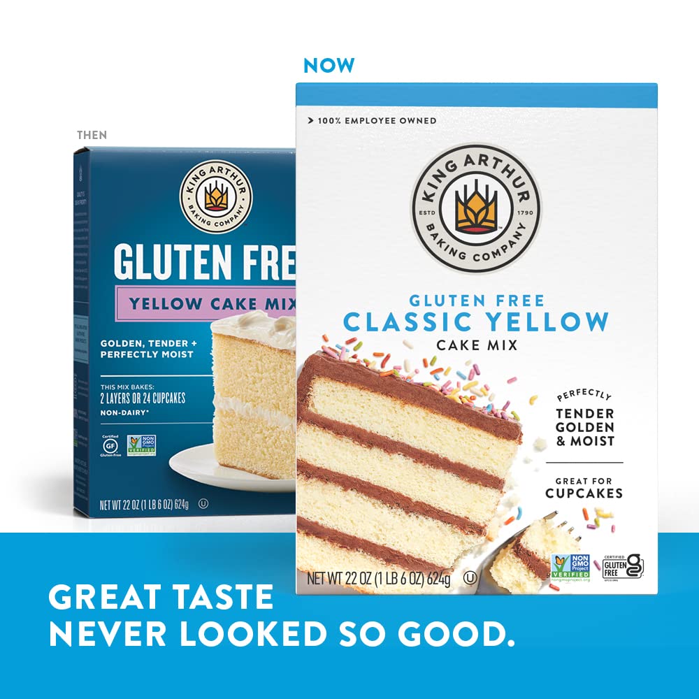 King Arthur Gluten-Free Yellow Cake Mix – Clean-Ingredient Baking for a Mindful Gluten-Free Lifestyle, 22 oz