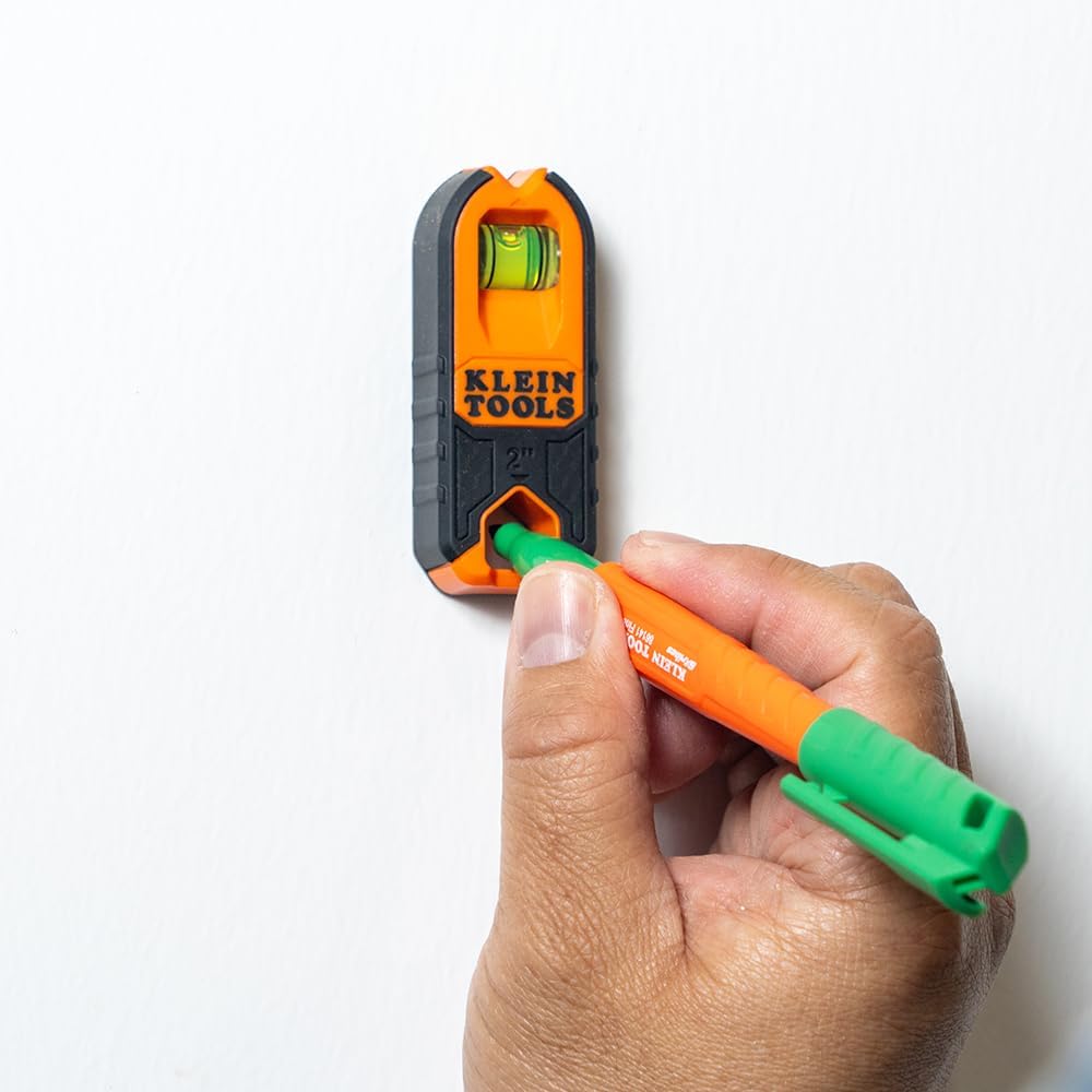 Klein Tools MSF100 Magnetic Stud Finder for Efficient Job Site Workflow, Battery-Free Metal and Wood Stud Detection with Level