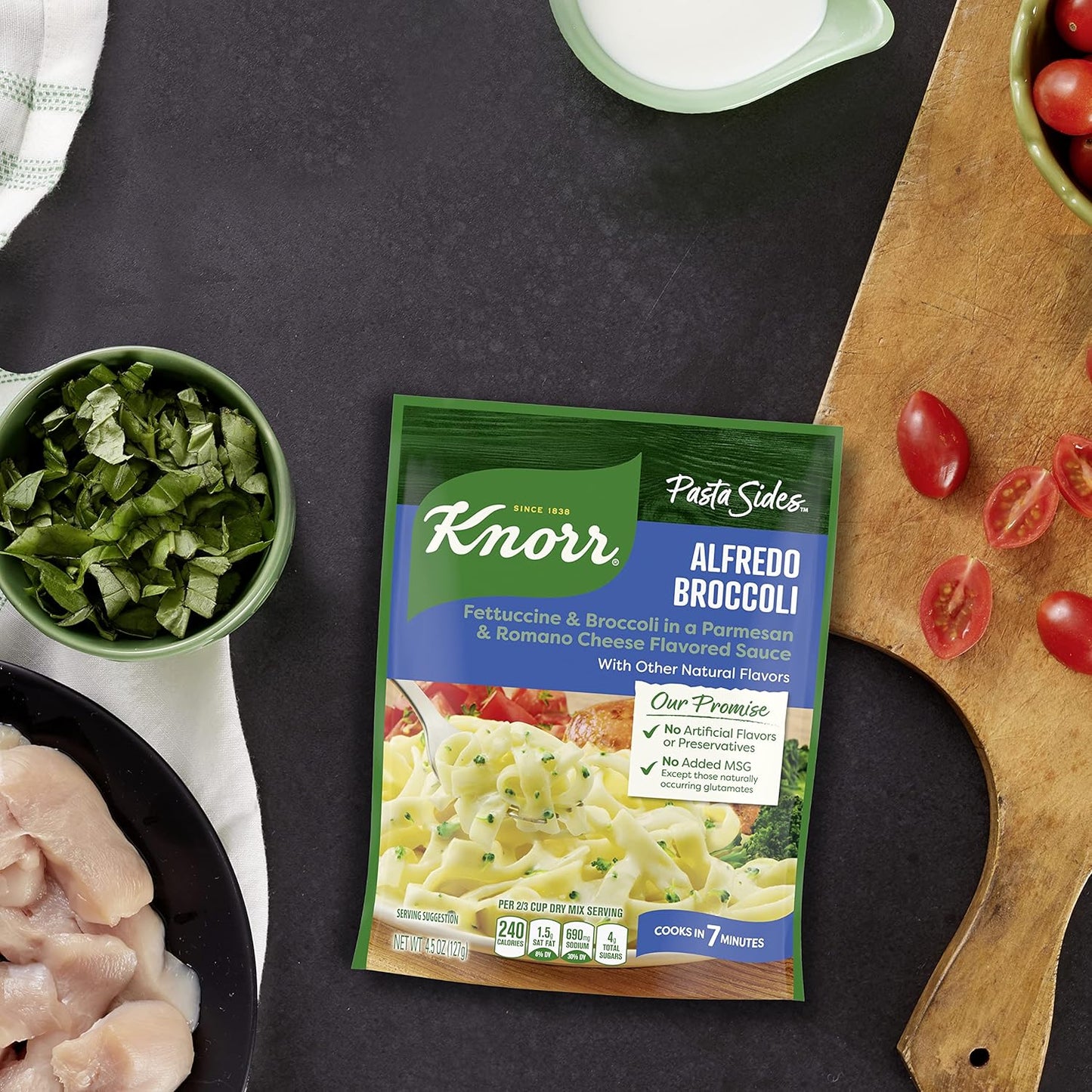 Knorr Pasta Sides Alfredo Broccoli – Family Weeknight Side Dish for Picky Eaters, Pack of 8 Pouches
