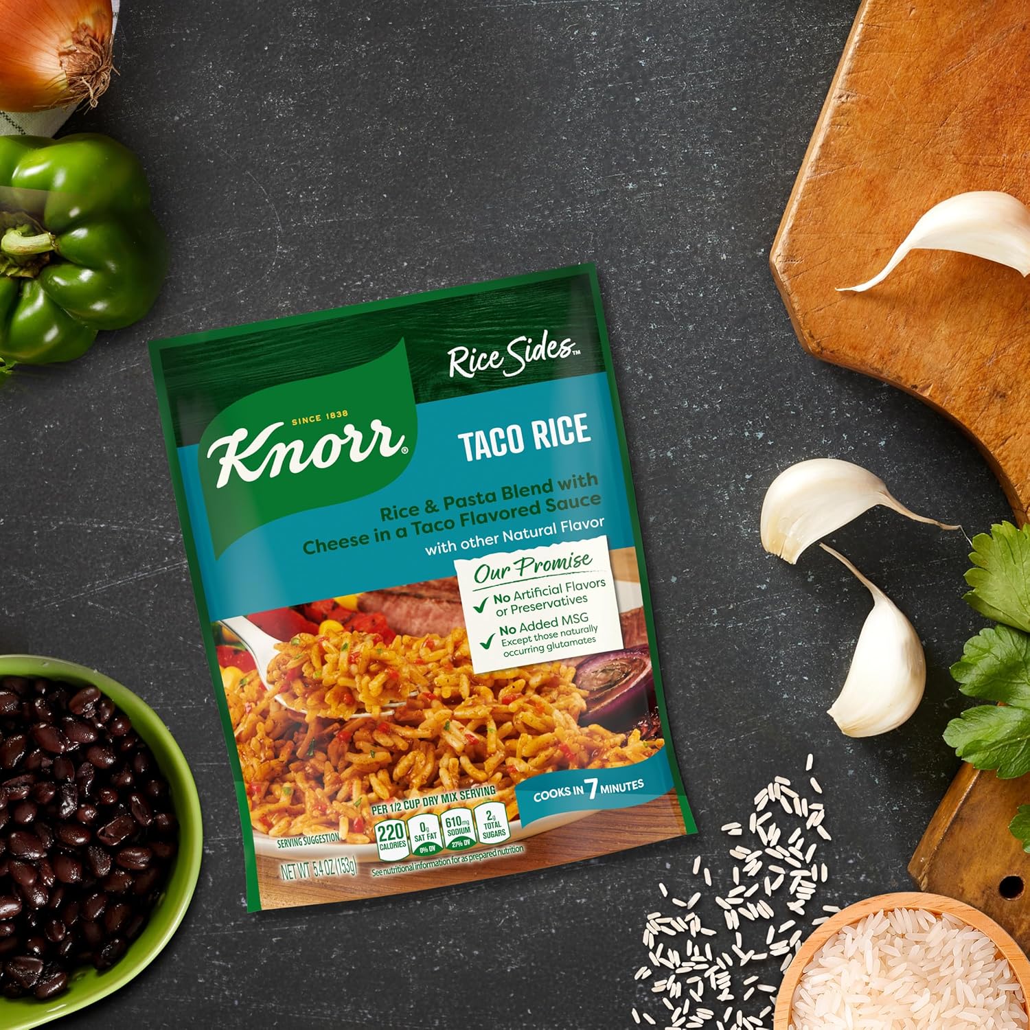Knorr Rice Sides Taco Rice for Quick Weeknight Dinner Base, 5.4 oz Single-Serve
