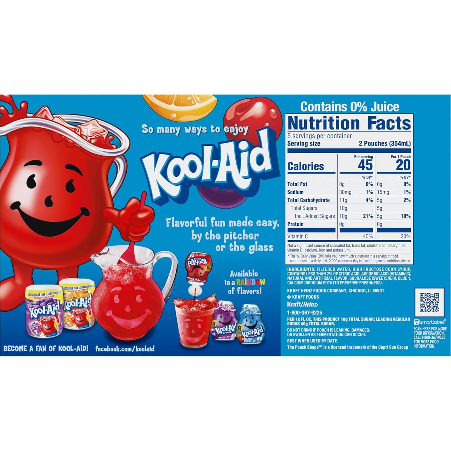 Kool-Aid Jammers Tropical Punch Pouches – Affordable Dorm Room Drink for College Students, 10-Count Box