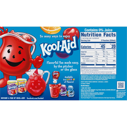 Kool-Aid Jammers Tropical Punch Pouches – Affordable Dorm Room Drink for College Students, 10-Count Box