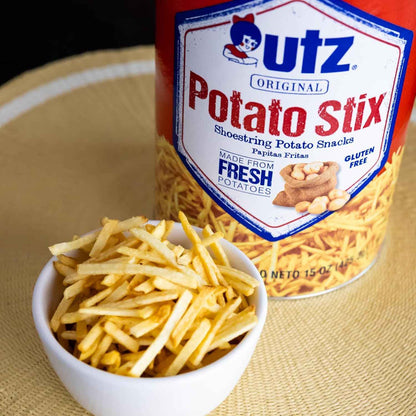 Utz Potato Stix, Original – After-School Snack for Kids, 15 Oz Resealable Canister