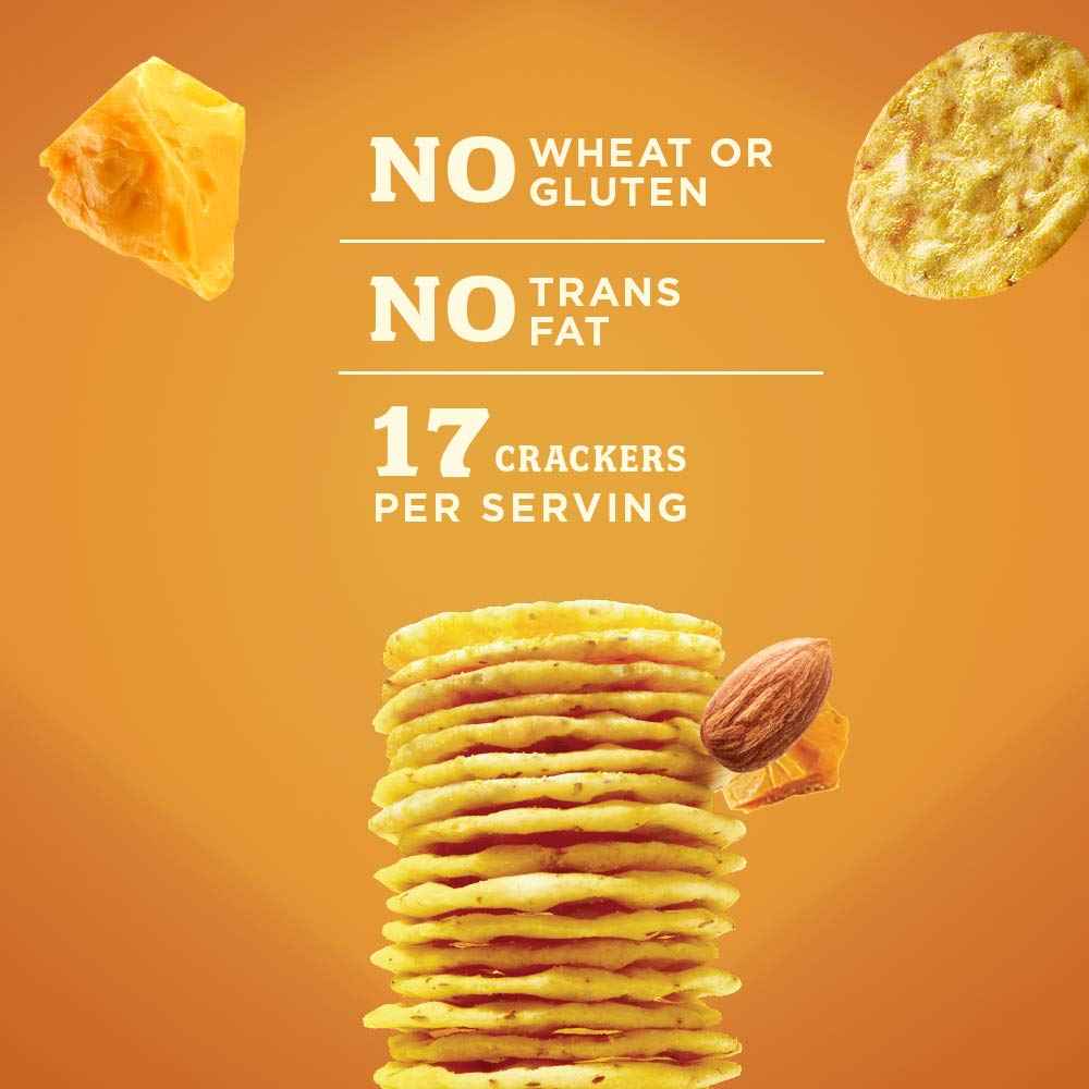 Blue Diamond Almonds Nut Thins Cheddar Cheese – Portable Crunchy Cracker for Picnic and Patio Charcuterie Boards