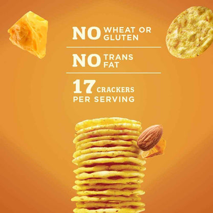 Blue Diamond Almonds Nut Thins Cheddar Cheese – Portable Crunchy Cracker for Picnic and Patio Charcuterie Boards